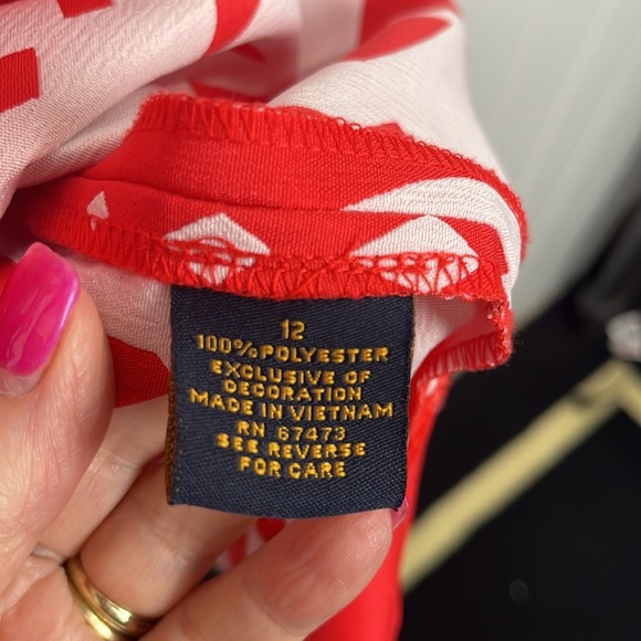 Just Taylor Womens Dress 12 Red White Fit & Flare Sleeveless Zip Back Pleats EUC - Picture 7 of 15